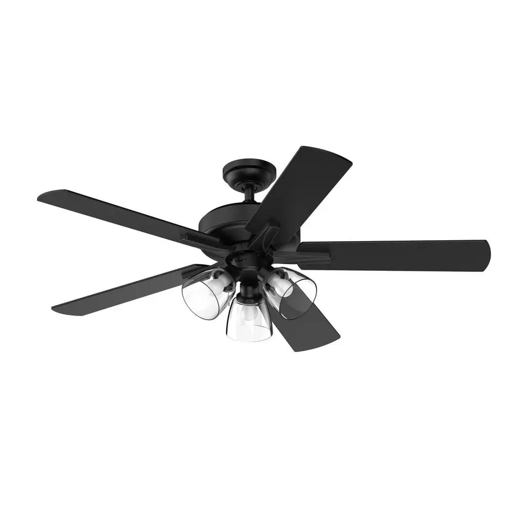 52 Inch Ceiling Fan with LED Light Kit 5 Reversible Blades Pull Chain Speed Settings Dimmable Bright Lighting Easy Installation