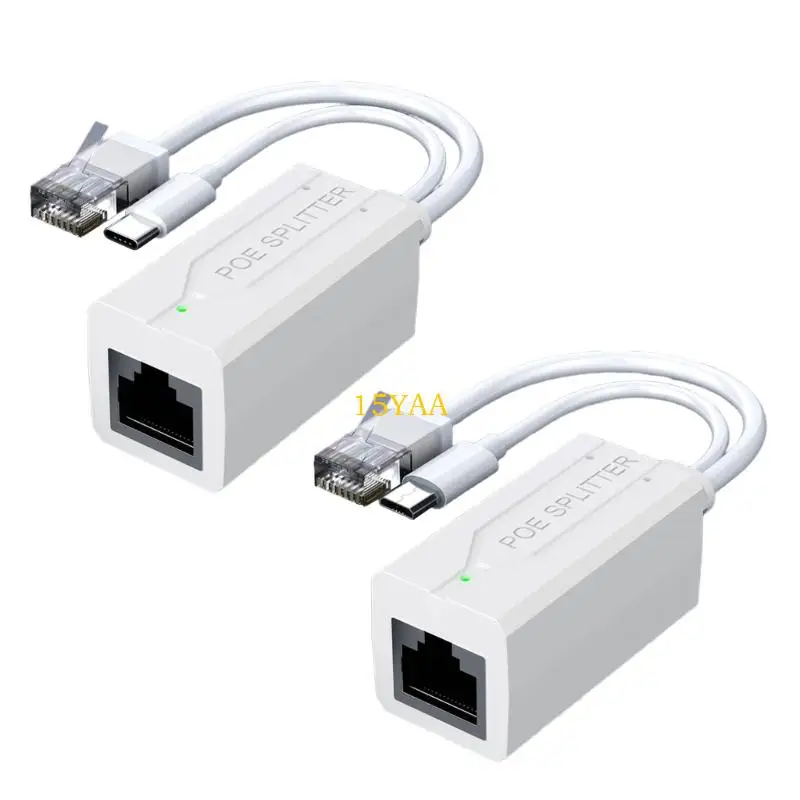 

15YA MultiDevice Compatible Micros USB/Type c Poe Splitter DC40V Conversion To DC5V