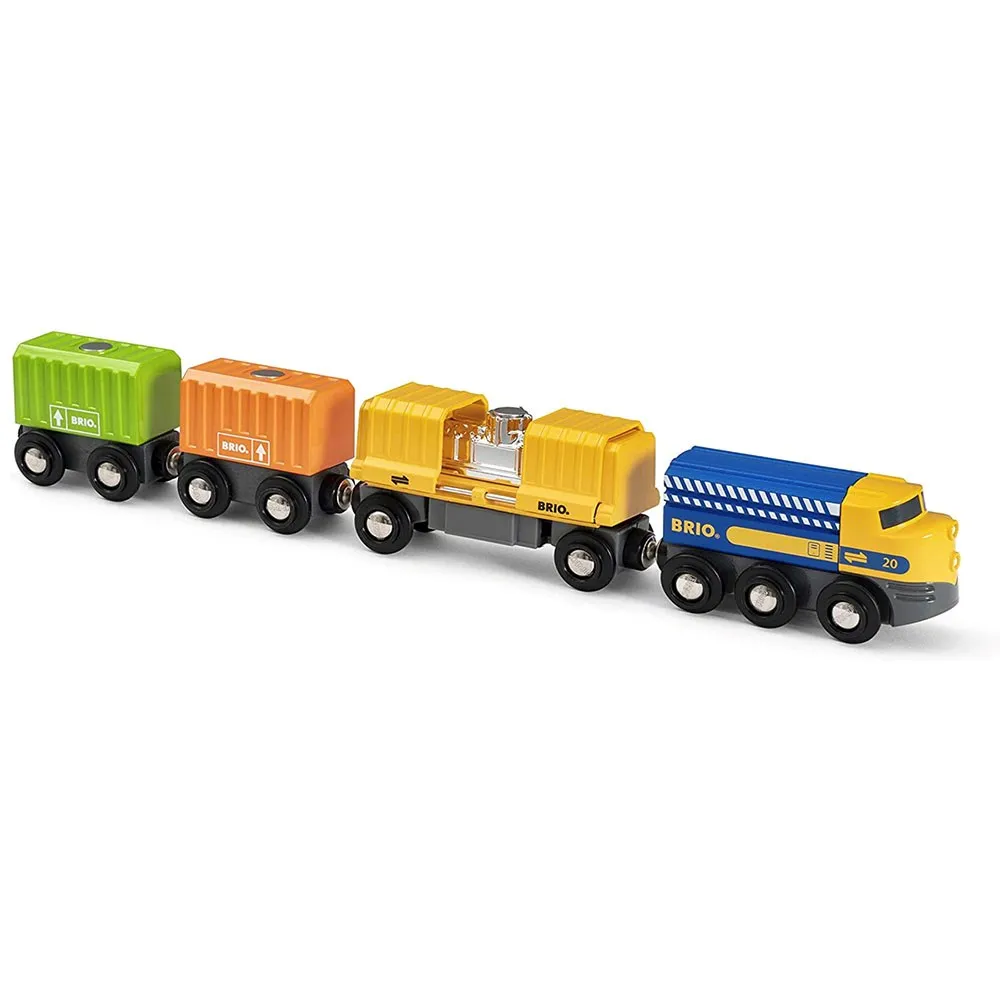 Brio 33982สาม Wagon Cargo Train | ไม้ของเล่นสำหรับเด็กอายุ3ขึ้นไป