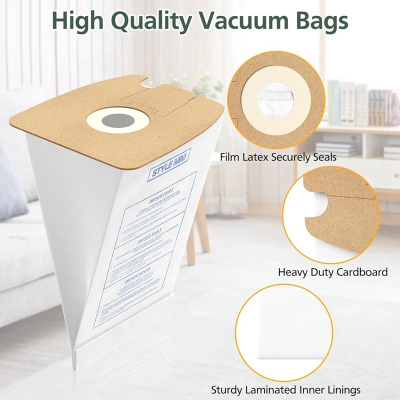 Vasilha sacos de vácuo compatíveis para Eureka poderoso ácaro, Style mm, série 3670, 3680, 20 Pack