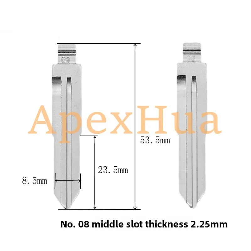 Middle slot No. 08 car key embryo is suitable for Xiali, America, Japan, Kia Jiahua and other Chino modified folding embryos
