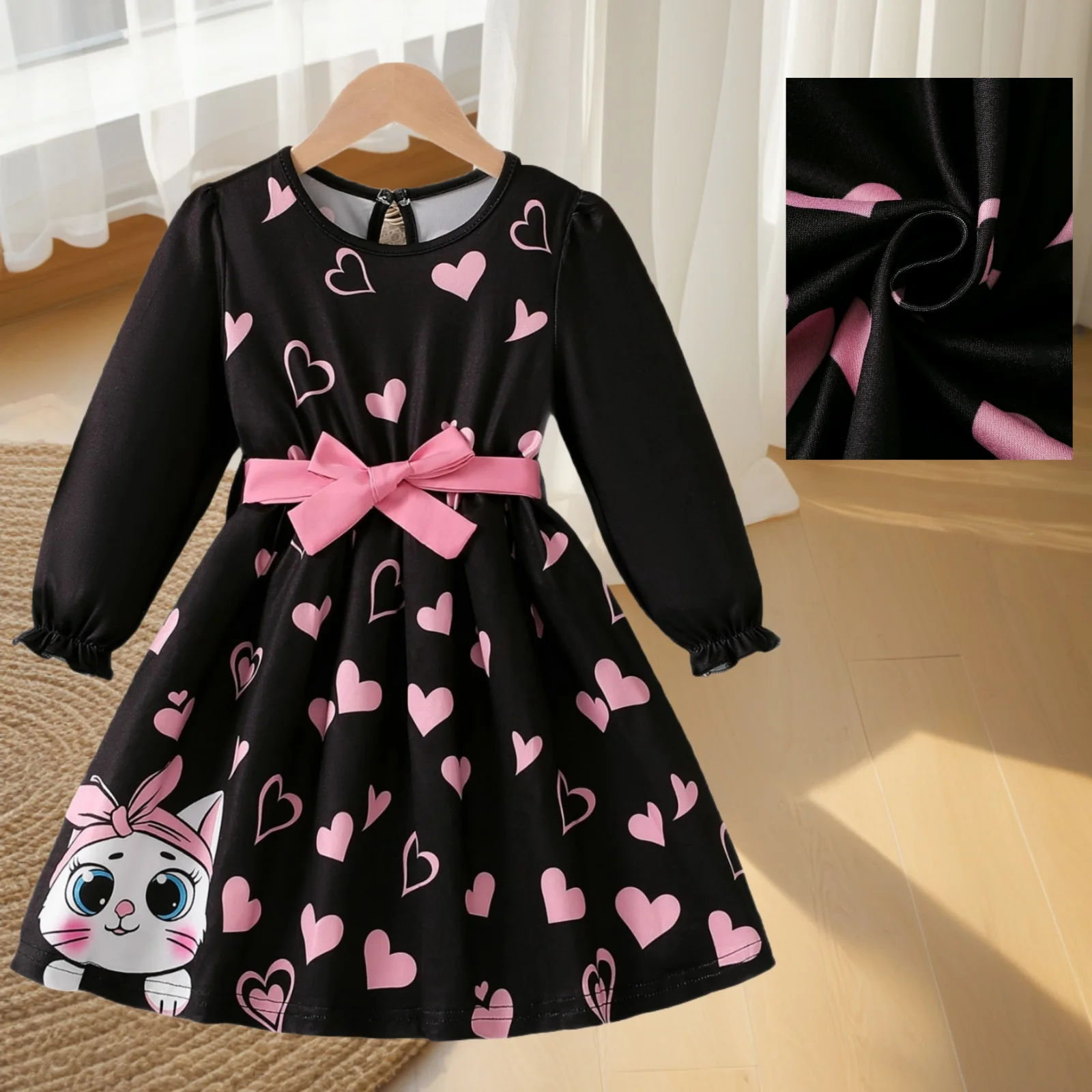 

2025 Baby Girls' Autumn Christmas Party Dress Long Sleeve Kids Girls Dress Children Clothing Spring Outfits For 4 5 6 7 Years