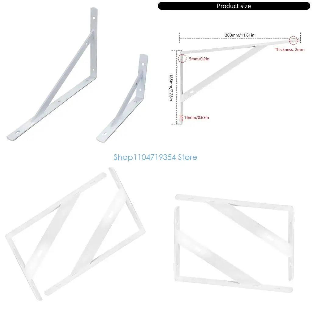 0XLD Stable Cold Rolled Steels Wall Shelf Brackets Heavy Type Fixed Organizers for Kitchen Bathroom Storage