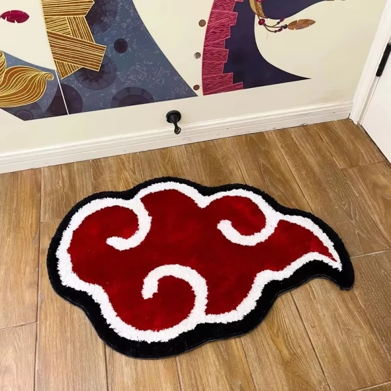 VIKAMA Cartoon Red Cloud Plüsch-Bodenmatte, rutschfest, wasserabsorbierende Badezimmer-Fußmatte und dekorativer Eingangsteppich, Heimdekoration – Detail 3