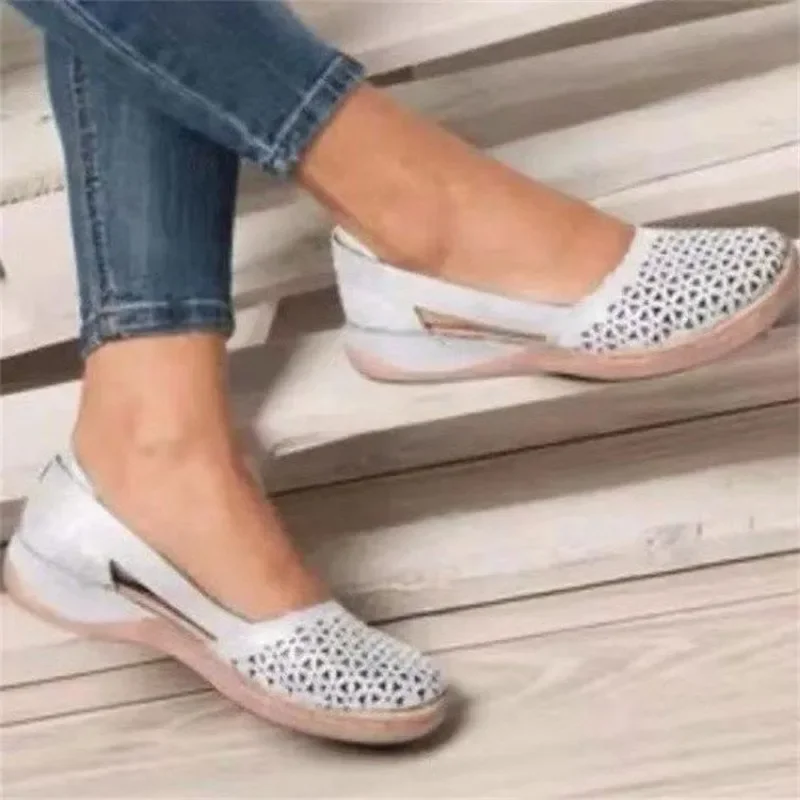 2024 Womens Autumn New Style Fashion Round Toe Flat Non-slip Women\'s Shoes Casual Shallow Mouth One-step Shoes for Women Mothers