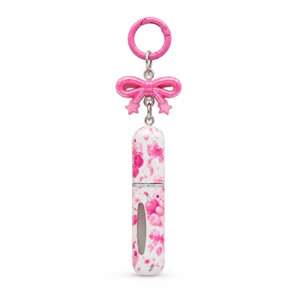 Fashion 5ml Mini Perfume Bottle Leak-proof Refillable Spray Bottle with Key Ring Bowknot Liquid Cosmetic Container Travel