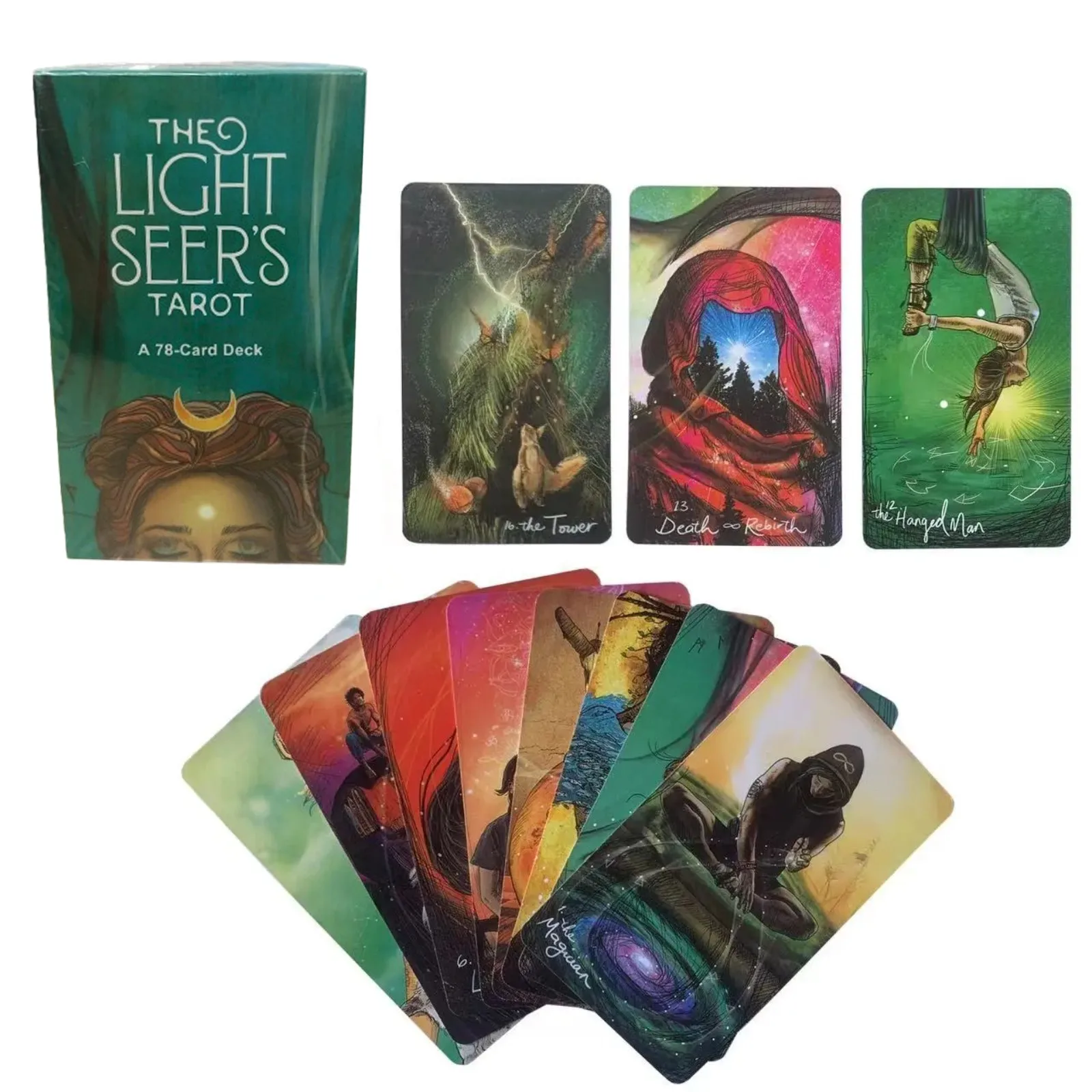 78 Cards Tarot Cards and Guidebook Set English Version Beginner 10 x 6 cm New light seer Divination Tarot Deck  Hot products