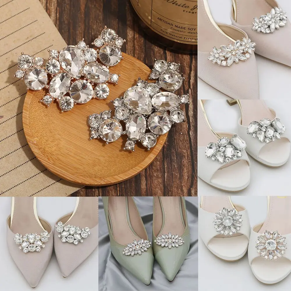 1PC Accessories Wedding High Heel Shoe Decorations Clip Shiny Clips Charm Buckle Square Clamp