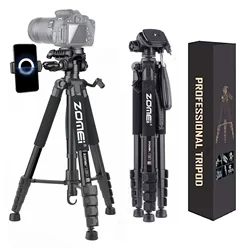 188cm/73.6in Tall Compact Aluminium Professional Tripod Stand Digital Camera DSLR Smartphone Telephone Photographic Video Record