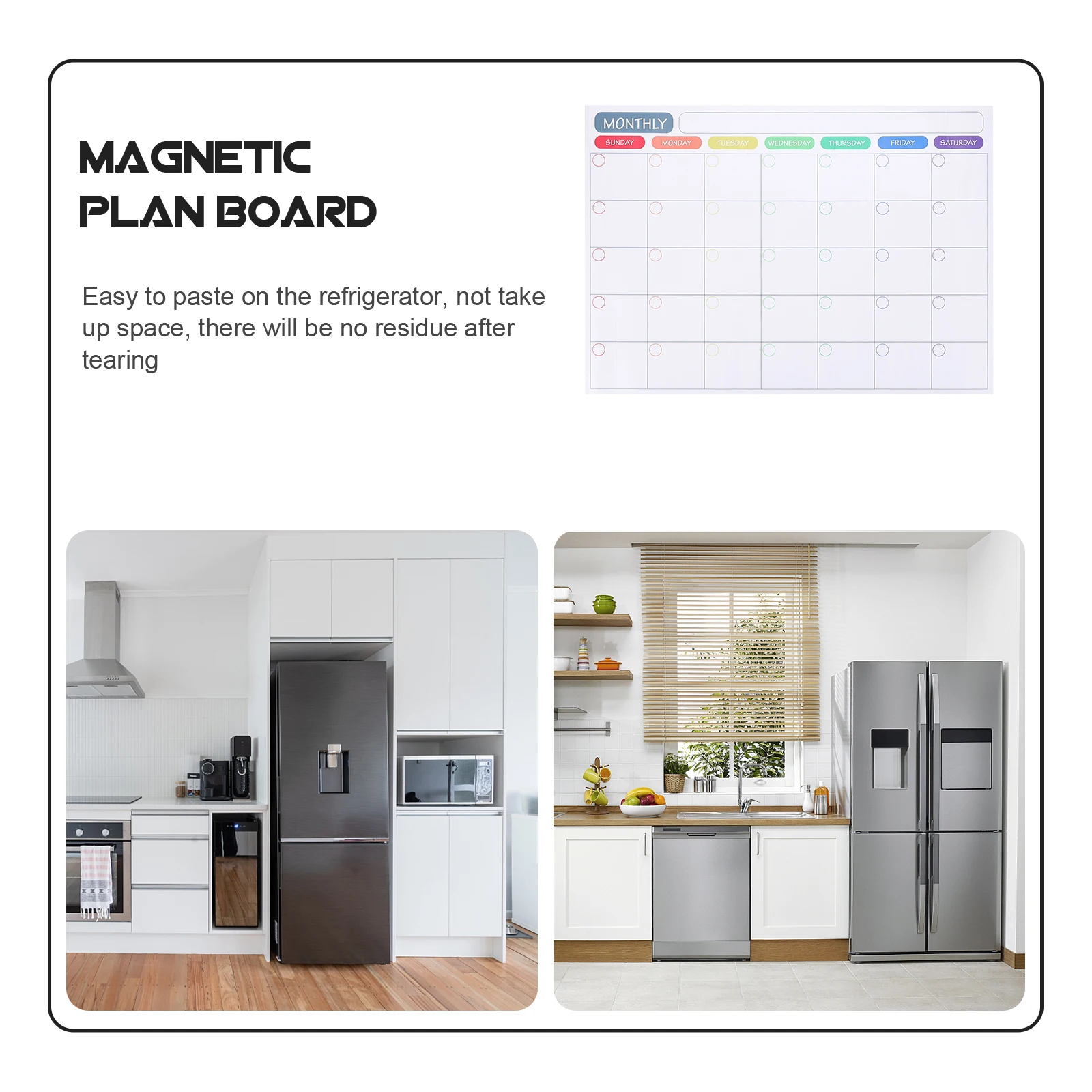 Frigo magnetico Cancellabile a secco Calendario magnetico cancellabile a secco Lavagna Planner Materiale PET Note riutilizzabili Promemoria programma