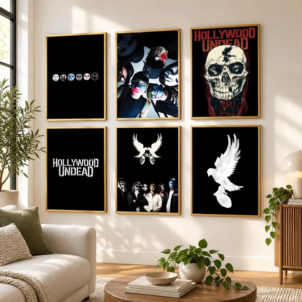 H-Hollywood U-Undead-S Band Poster HD art sticky wall waterproof home living room bedroom bar aesthetic decoration