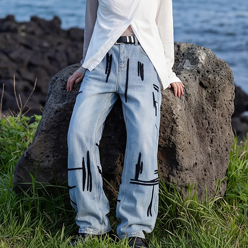 

American Vintage Comfort Jeans Unisex Straight Trendy Casual Versatile Pants