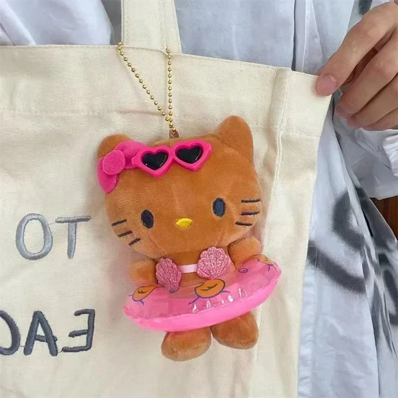 Hello Kitty Plüschpuppe Schlüsselanhänger 2025, neue Kawaii Anime Puppe Charm Auto Rucksack Dekor süße Stofftier Kinder Mädchen Frauen Geschenke