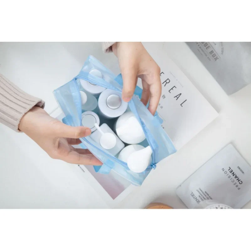 5 color waterproof PVC cosmetic storage bag women transparent organizer for Makeup pouch compression Travelling Bath bags