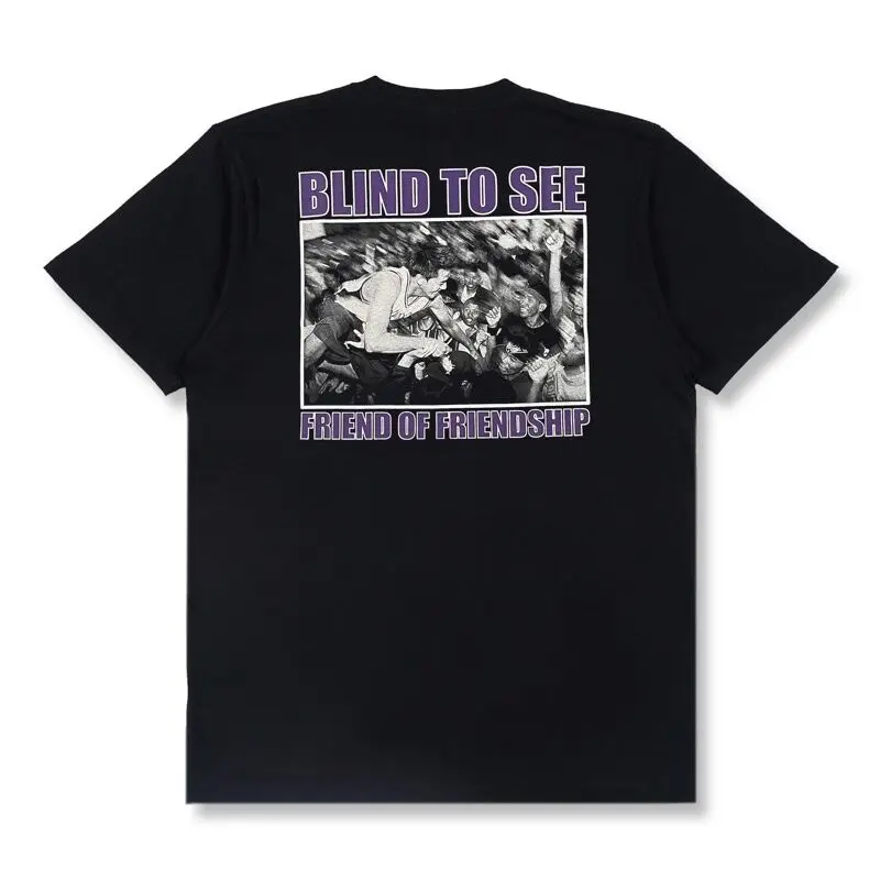 Biasa/Uniseks dewasa BLIND TO SEE - FRIEND OF FRIENDSHIP (BLK) SHIRT/KAOS Taglia unisex
