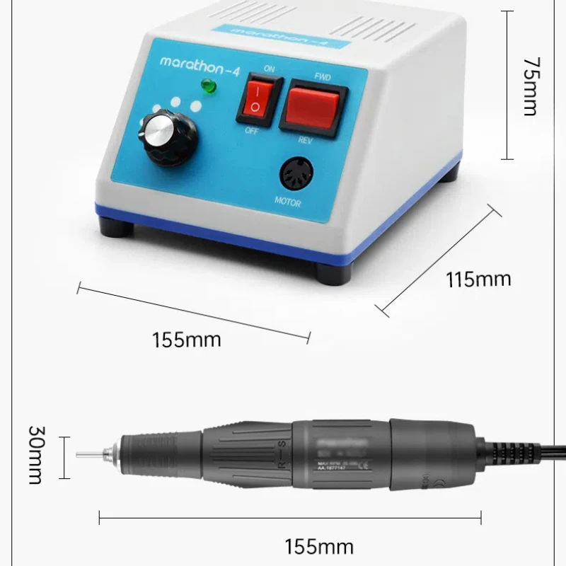 35000 RPM Polishing Machine Micromotor M4+H37L1 Handle Dental Grinding and Polishing Denture Polish Equipment Manicure Tool