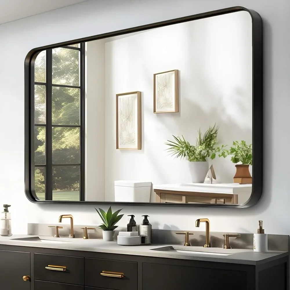 

Modern Makeover Mirror Round Corners Bathroom Mirrors 50x32 Inch Bathroom Vanity Mirror Home Deco Freight free