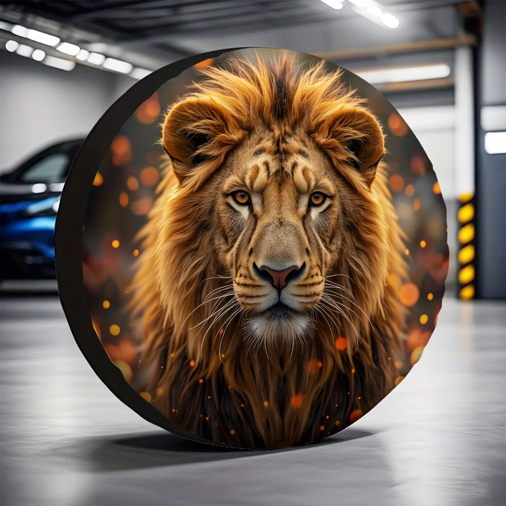 

Чехол для запасного колеса «Огненный Лев» из полиэстера, защита для автомобиля, аксессуар для использования на улице