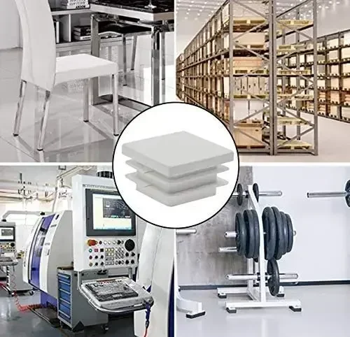 16PC Plastic White pipe plug Square Rectangle Blanking End Caps Tube Pipe Inserts Bung Anti-slip Chair Leg Caps Floor Protection