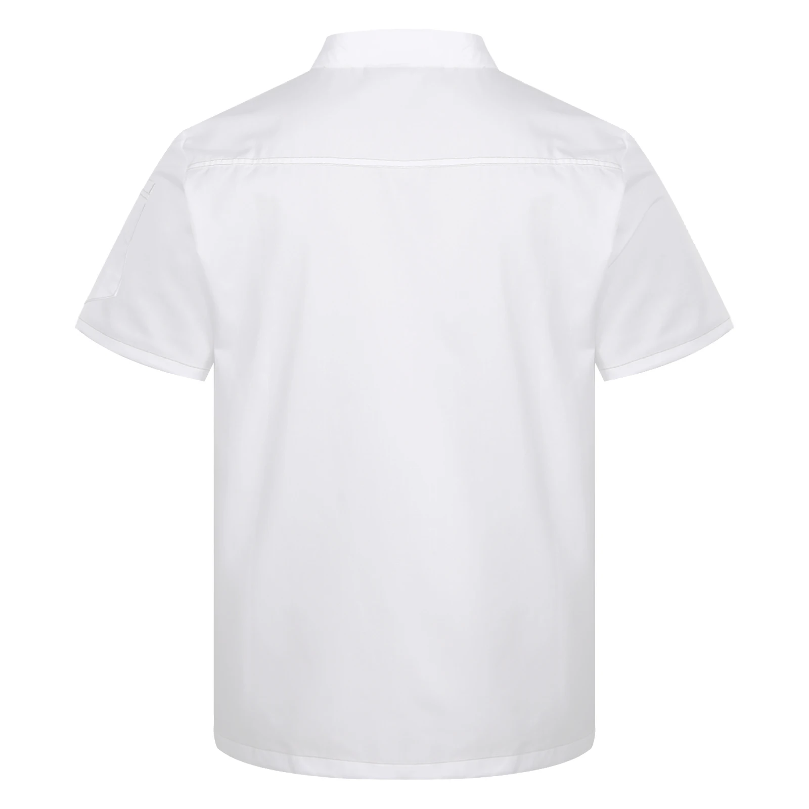 Uniforme de trabajo de cocina para hombres y mujeres, abrigo de Chef de manga corta, Tops, Hotel, restaurante, cantina, Bakeshop, cafetería, disfraz, chaqueta de cocinero con sombrero