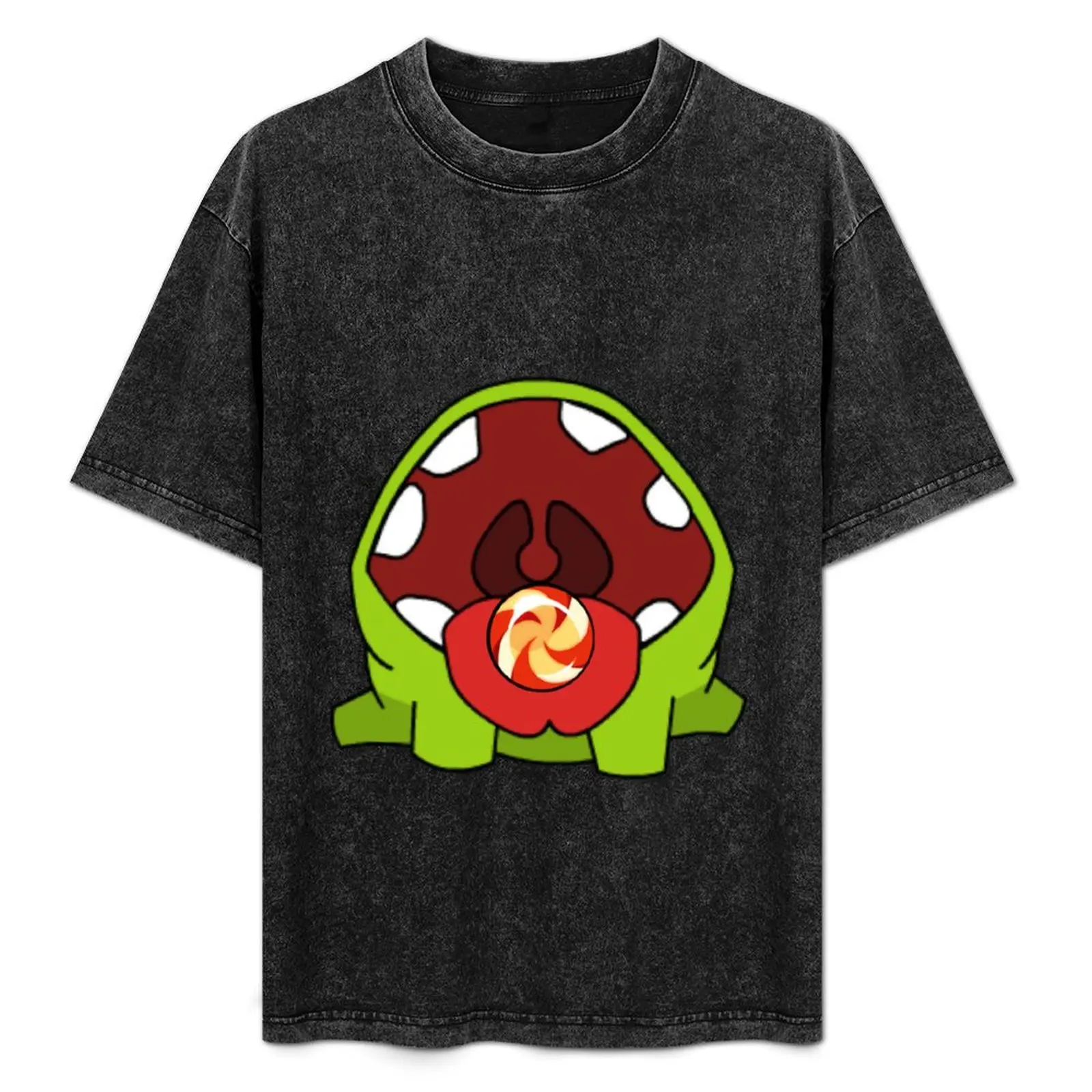 

cute frog love candy - cut the rope T-Shirt vintage graphic tee custom t shirt oversized graphic tee mens t shirts top quality