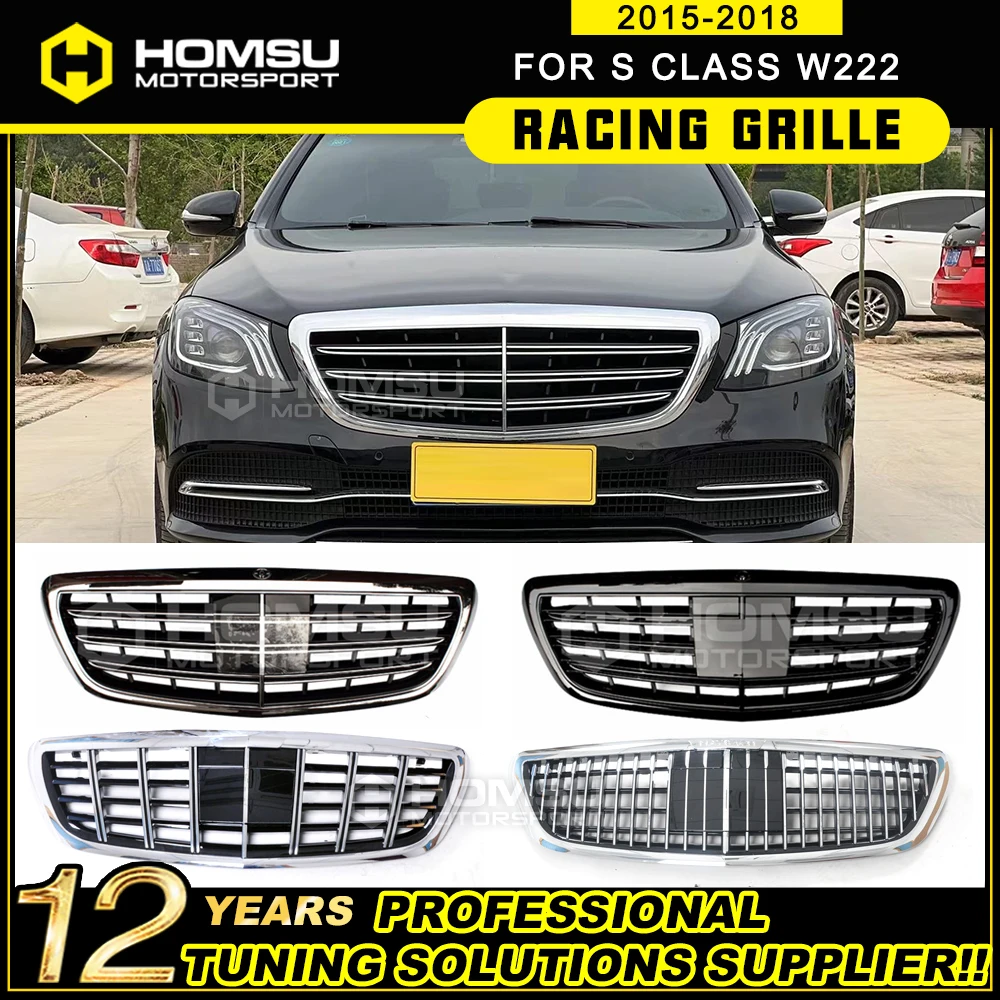 2014+ Front mesh front bumper For merced W222 Sedan Front Racing Grill S320 S400 S350 S500 S450