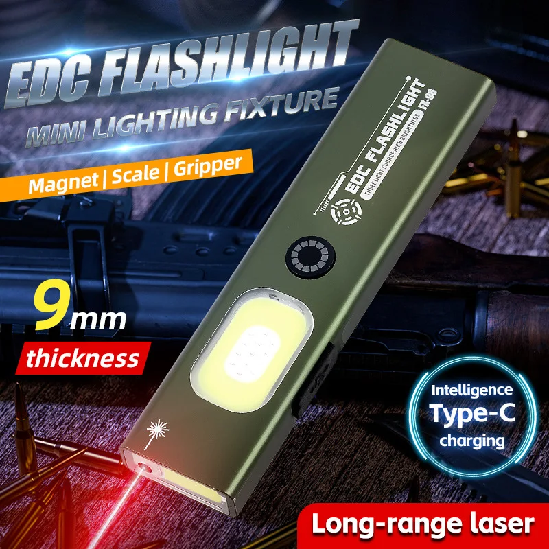 

Новый уличный рабочий фонарь с магнитным креплением, сверхъяркий, долговечный, мощный уличный фонарь с красным лазером и УФ-излучением