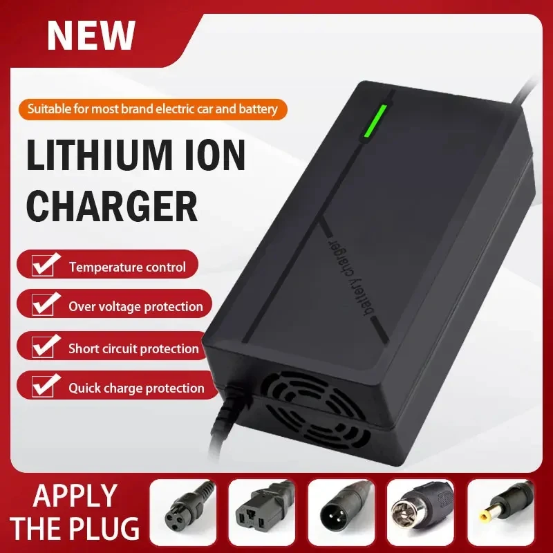 Carregamento Rápido Inteligente, Ficha UE, 36V, 48V, 60V, 72V, 2A, 3A, 5A, 10S, 13S, 16S, Bateria de iões de lítio, 20S, 42V, 54,6 V, 67,2 V, 84V, 5A