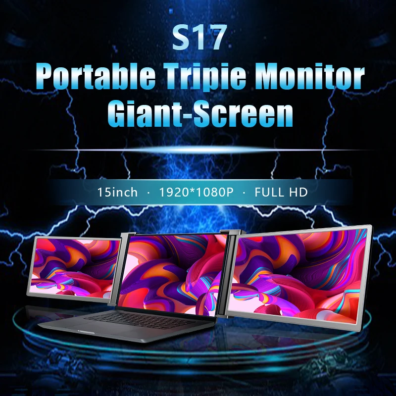 Dual 15-Inch Screen Notebook Laptop with HDR IPS Panel LCD Display for Gaming and Desktops Technology Novelties
