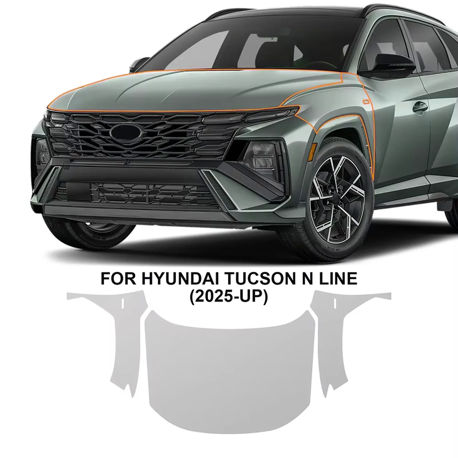 

TPU Car Body Bumper Door Precut Sticker Paint Protection Film For Hyundai Tucson N Line 2025 PPF Anti-Scratch Clear Bra Decal