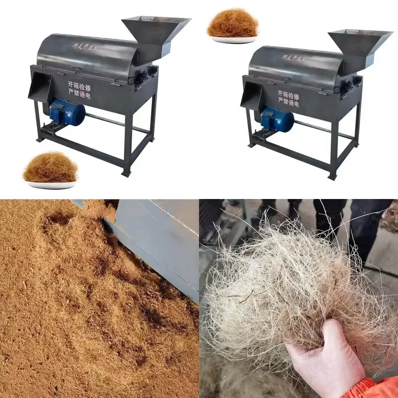 for Coconut Shell Fiber Separating Extraction Machine Coir Fiber Making Machine Electric Automatic Coconut Shell Crusher