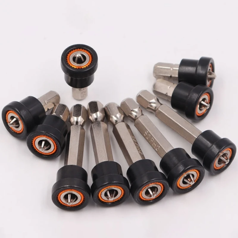 

Set of 10 PH2 Screwdriver Tips with Holder for Plasterboard Screws Hex Shank Positioning Bit batch Head for Gypsum Board