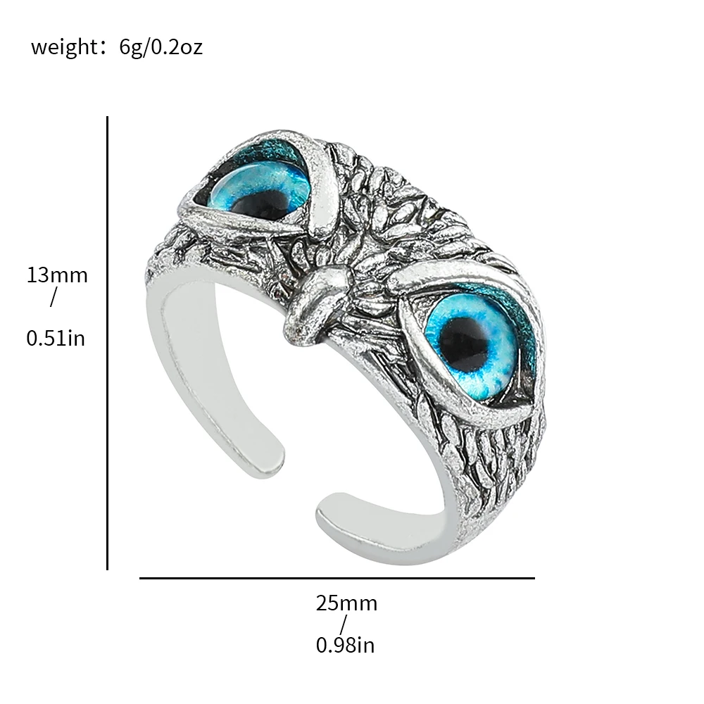 Fashion Charm Vintage Owl Ring for Men Women Cute Animals Owl Youth Gothic Rings Jewelry Accessories Gifts