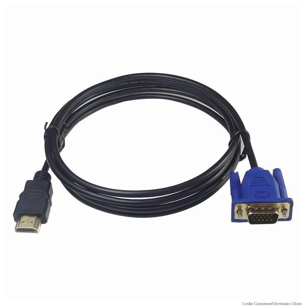 1M HDMI-compatible To VGA Cable HDMI-compatible Cable 1080P HD With Audio Adapter Cable HDMI-compatible  TO VGA Cable