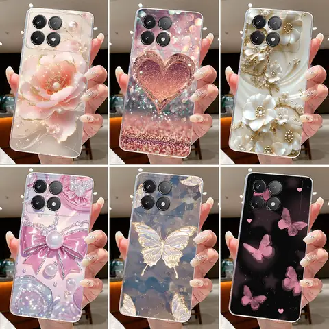 For Xiaomi Poco F6 Pro Phone Case Redmi K70 Pro Funda Redmi Turbo 3 5G Capa Protective Cases Transparent Soft Silicone TPU Cover