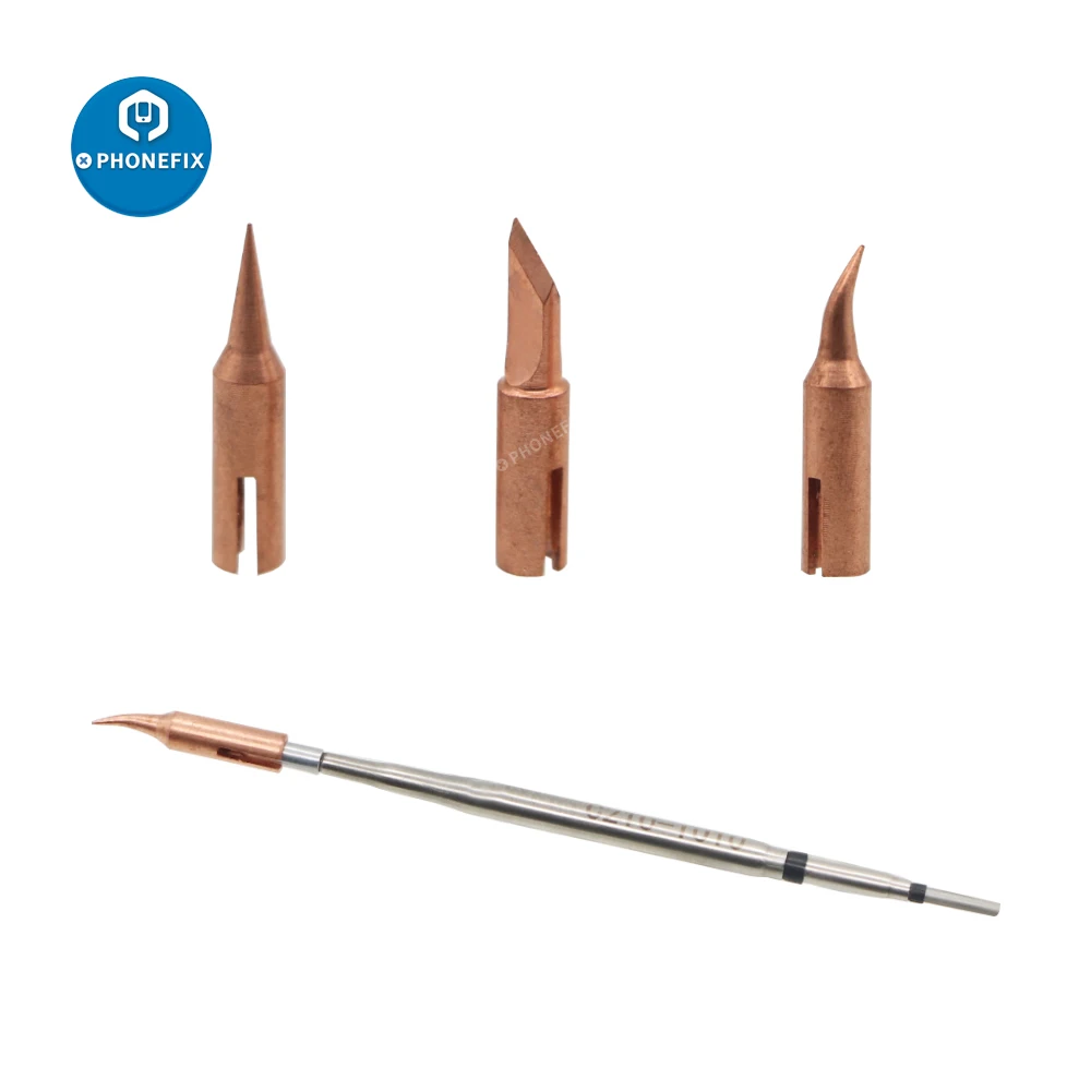 3pcs JBC Pure Copper Soldering Tips T-K T-I T-IS Knife Bent Conical BGA Phone Repair Tool for JBC T210-A Handle Welding Iron Tip