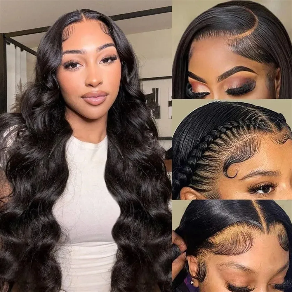 

Body Wave Lace Front Wig Human Hair 180% Density 13X6 HD Transparent Lace Frontal Wigs Pre Plucked Brazilian Wigs Natural Color