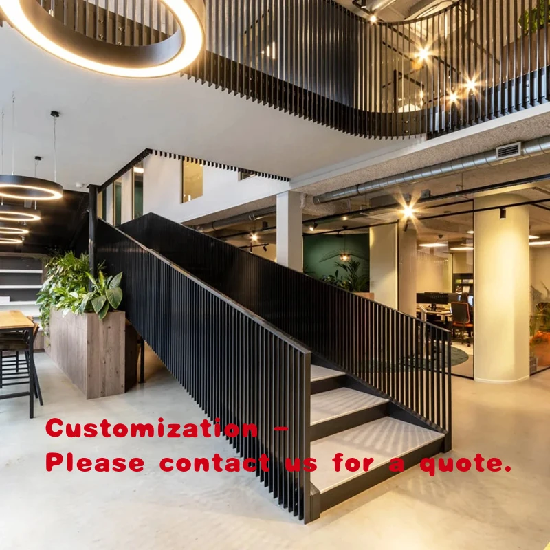 custom.LED Light Glass Staircase Cantilever Steel Stairs Floating Staircase Modern Style Indoor Wood Tread Straight Stringer Sta