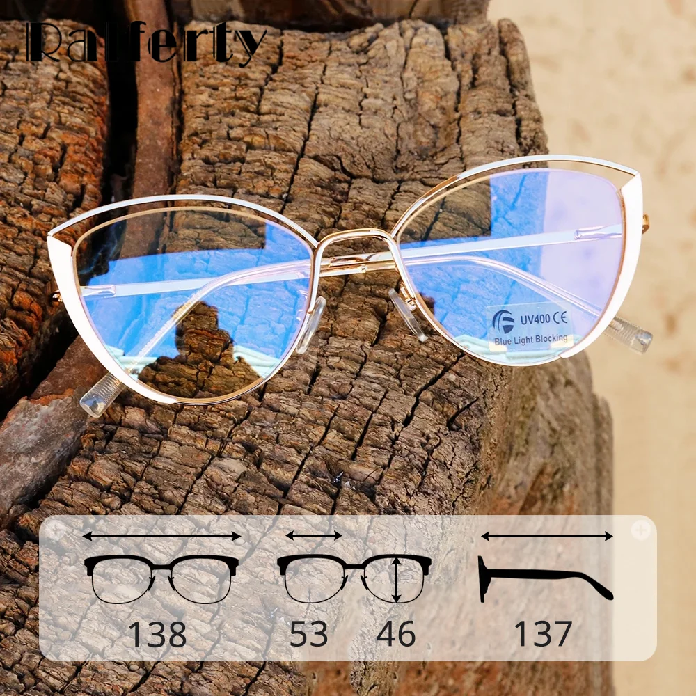 

Ralferty Retro Glasses Women Anti Blue Light Decorative Cat Eye Female glasses Frame For Prescription Optic Myopia oculos F95721