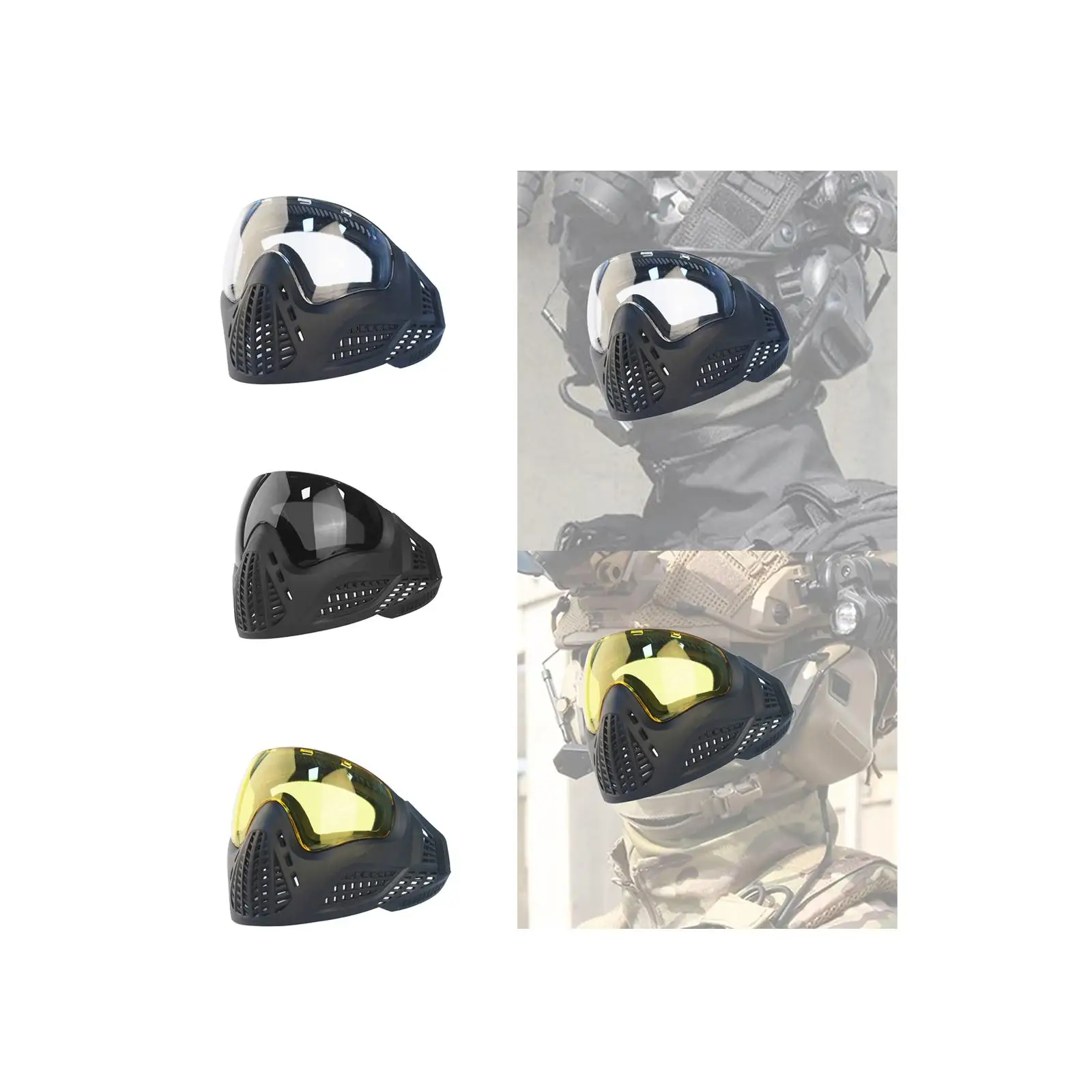 Máscara de computador ao ar livre respirável multifuncional equipamento à prova de vento protetor facial para caça de halloween cosplay esportes ao ar livre ciclismo