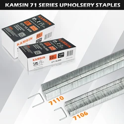 KAMSIN 7106/7110 Upholstery Staples, 10000PCS/BOX, Galvanized, Type 71, 3/8 Crown, Works with 7116 Pneumatic Upholstery Stapler