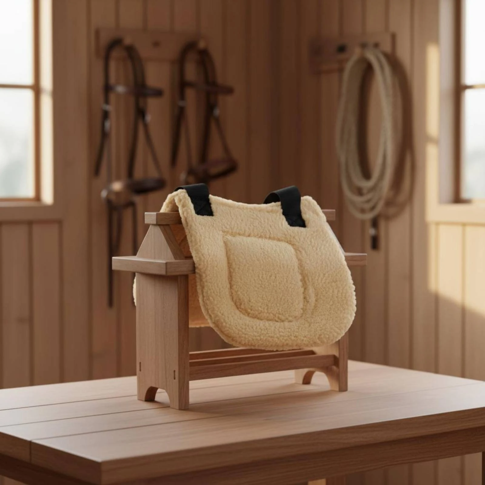 Thick Western Saddle Pad Anti Rub Wool Felt Saddle Pad Equine Gear Safeguarding Breathable for Endurance Riding