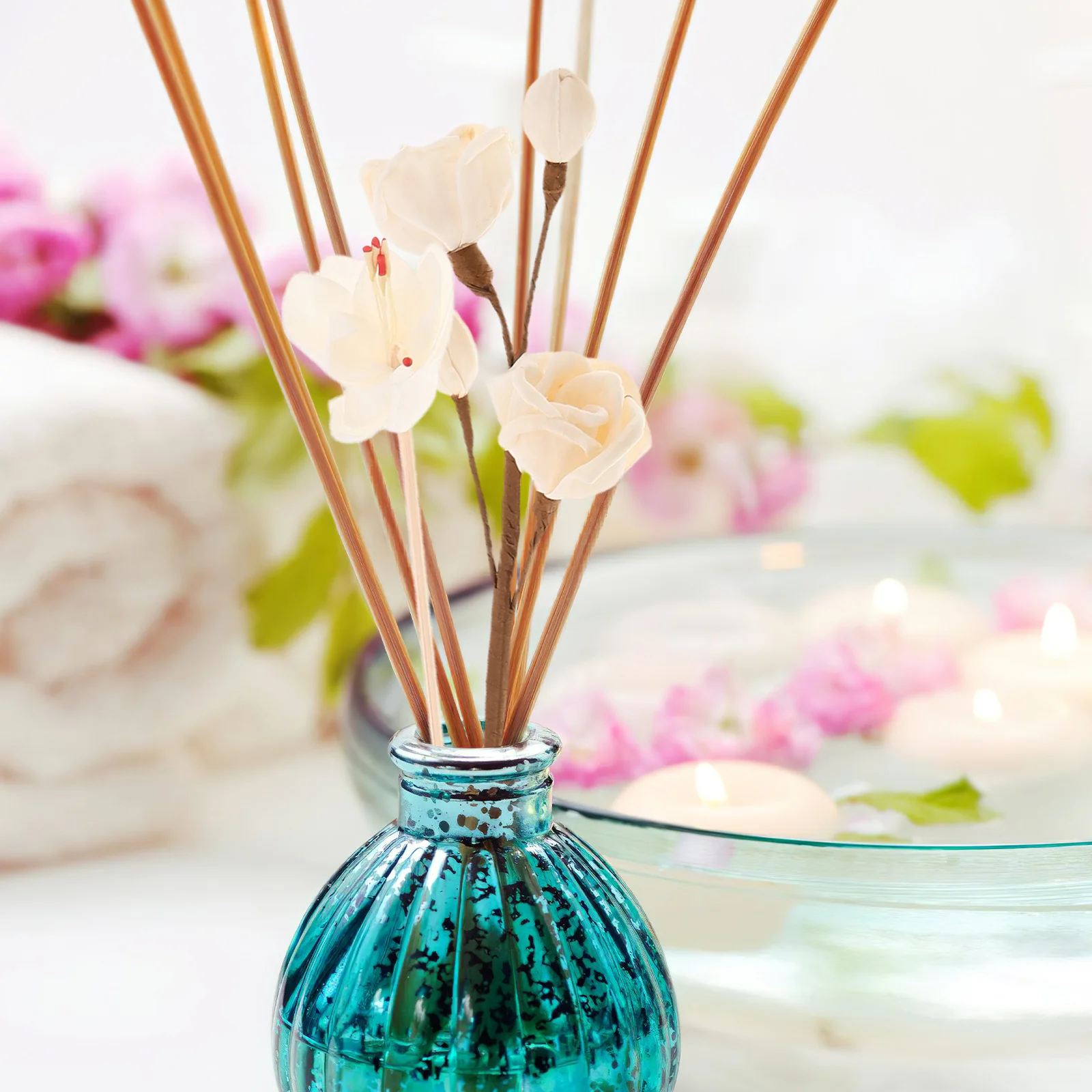 

9Pcs Rattan Diffuser Reeds Natural Essential Oil Sticks Flower Scent Aromatherapy for Home Bathroom Office Refill Replacement