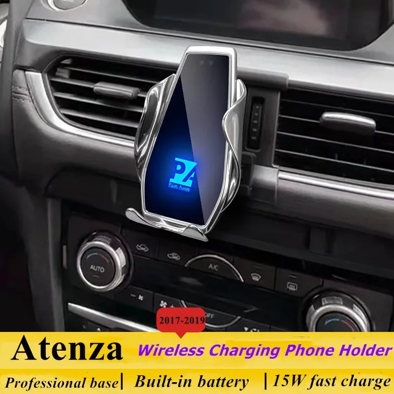 

2017-2019 For Mazda Atenz Mobile Phone Holder Wireless Charger Car Phones Mount Navigation Bracket GPS Support 360 Rotating