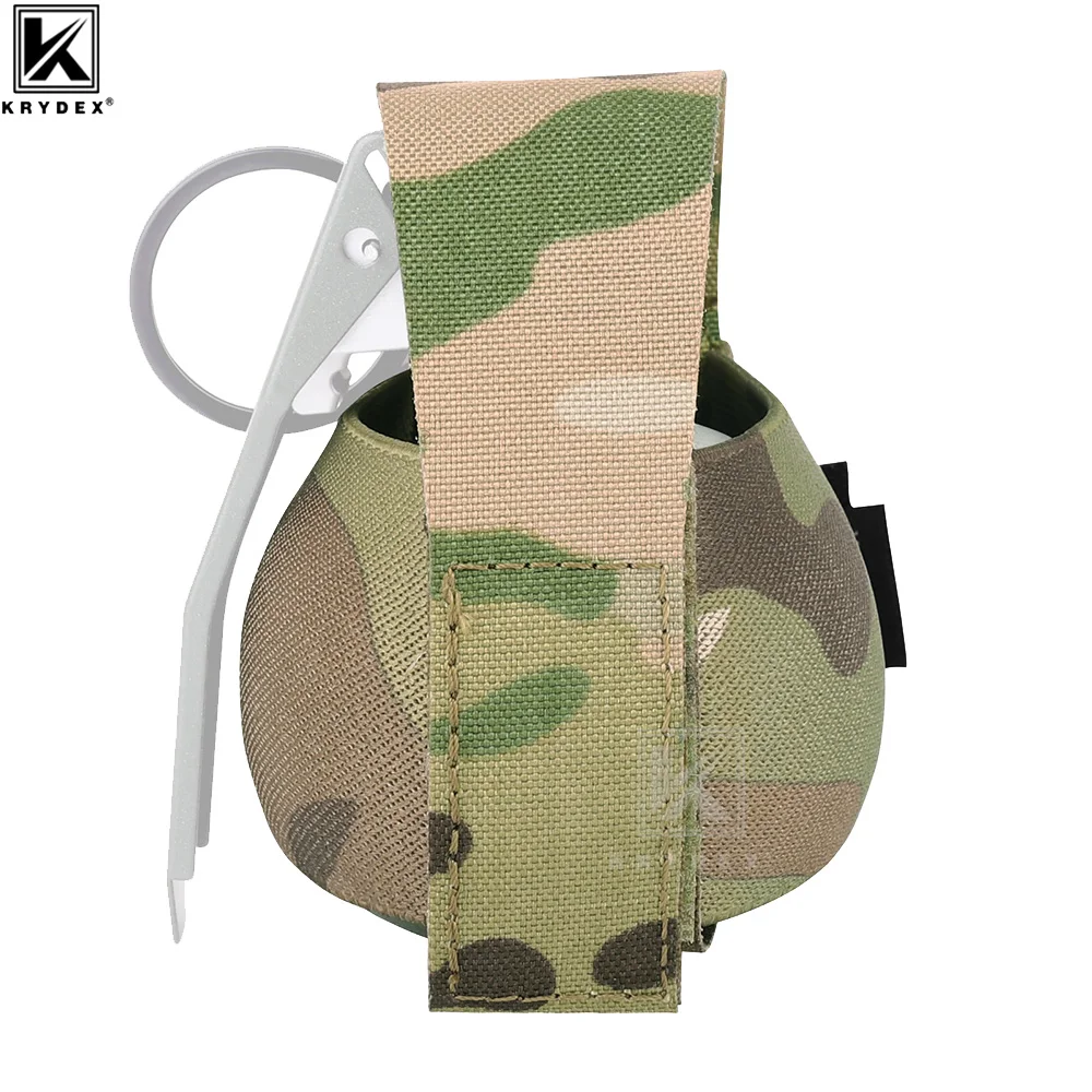 KRYDEX-bolsa táctica elástica para Granada, cinturón MOLLE pequeño para combate, caza, chaleco al aire libre, accesorios