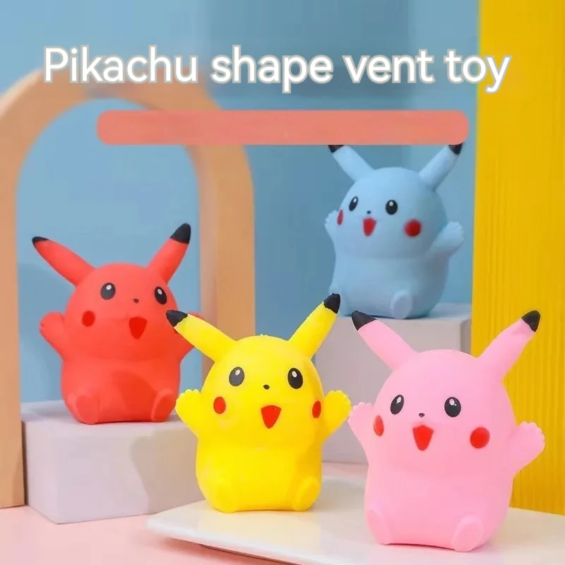 20PCS Pokemon Pikachu Stress Reliever Toy Figure Doll Squeeze Toy Cartoon Antistress Finfertip Sensory Decompression Toy for Kid