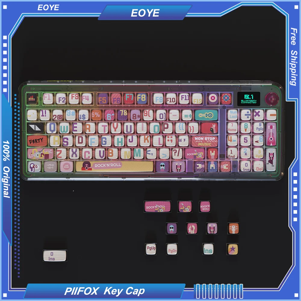 

PIIFOX Infinity Tune Concept Transparent PBT ASA Profile Keycaps Heat Sublimation Double Skin Milk 117 Keys Keyboard Replacement