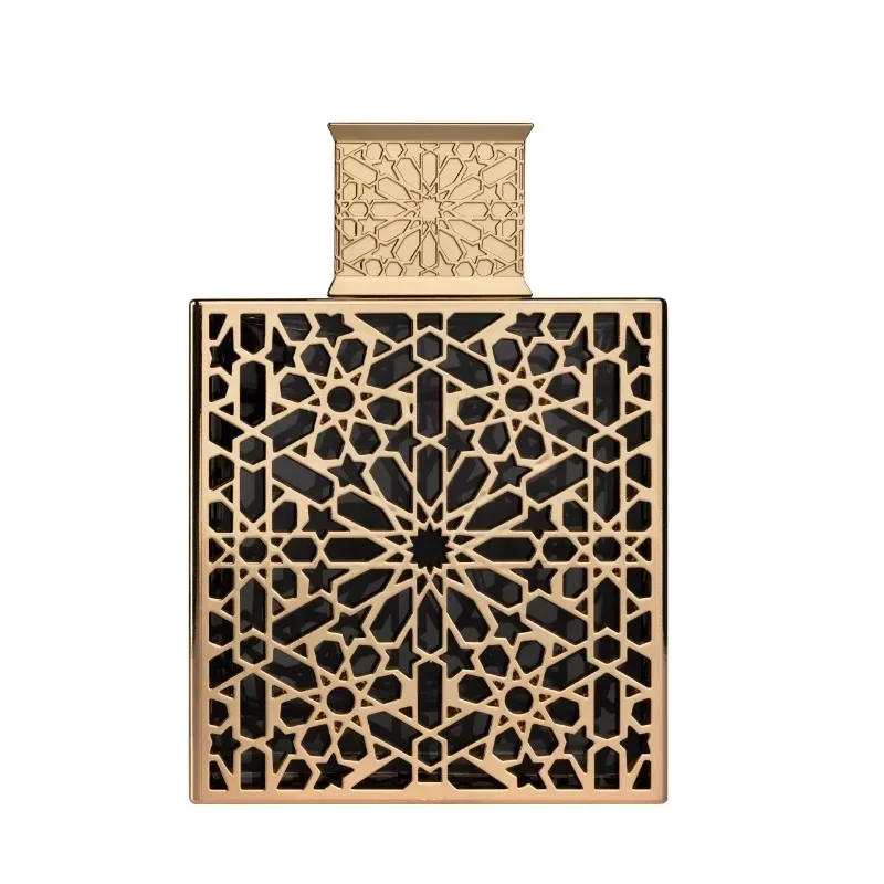 Profumo spray a lunga durata Profumo a reticolo d'oro Arabesque Eau De Parfum Opulento orientale legnoso intricato Luxe Alta qualità
