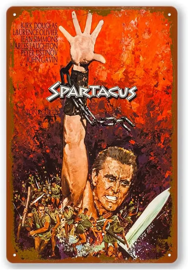 Vintage Metal Tin Sign Spartacus Film and Television Poster Wall Deco for Bar Coffee Man Cave 8 X 12 Inch