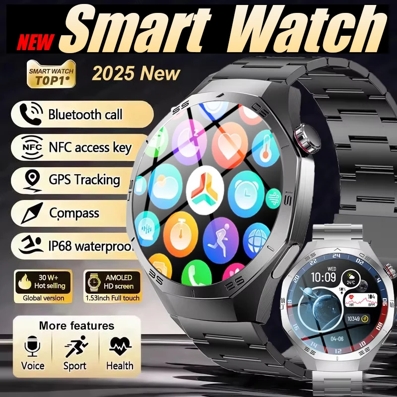 

2025 Military Bluetooth Call Smart Watch Built-in GPS For Xiaomi Compass Barometric Altimeter Waterproof Sports Smartwatche Men